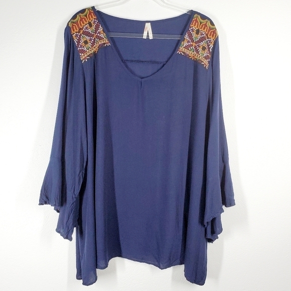 TRUE DESTINY EMBROIDERED TUNIC TOP - Picture 1 of 7